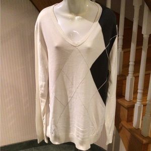 Men’s preppy trend v neckline pullover style long sleeve knit top